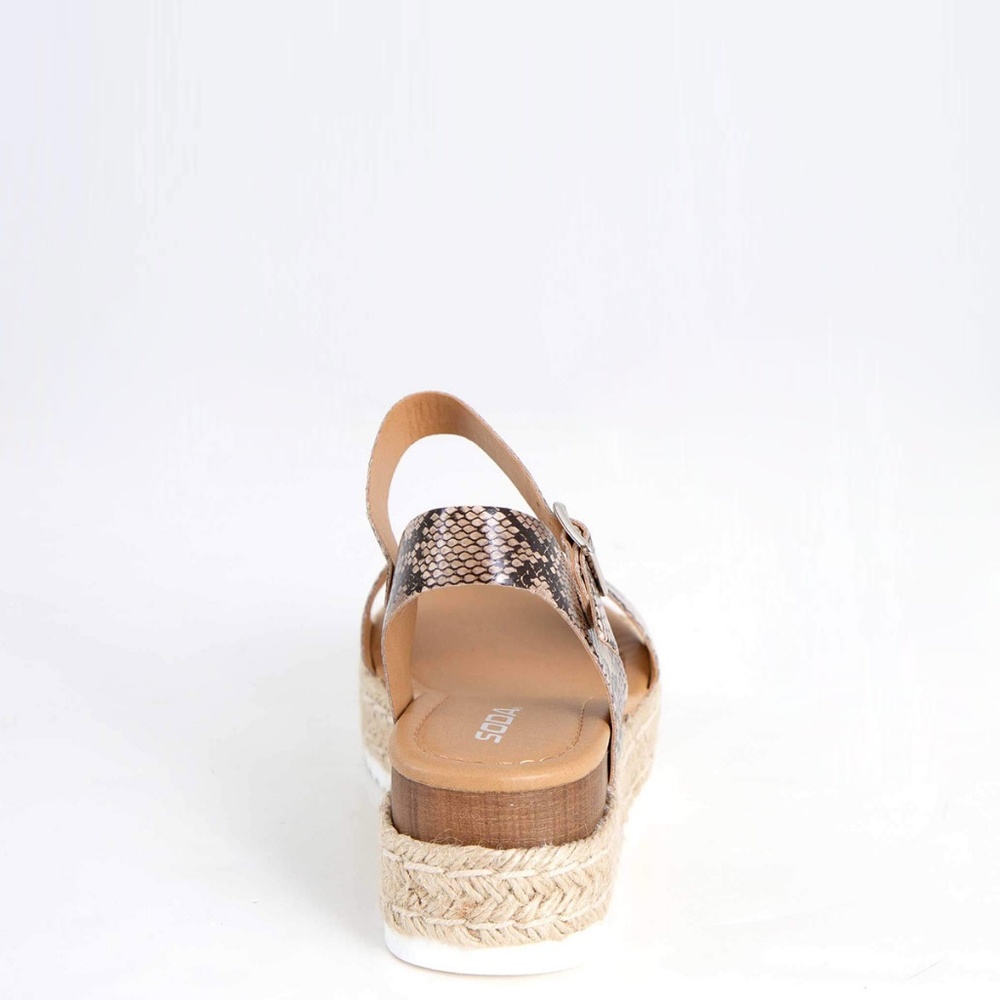 NEW🔥 Snake Espadrille Platform Wedge Heel Sandals - Picture 6 of 6